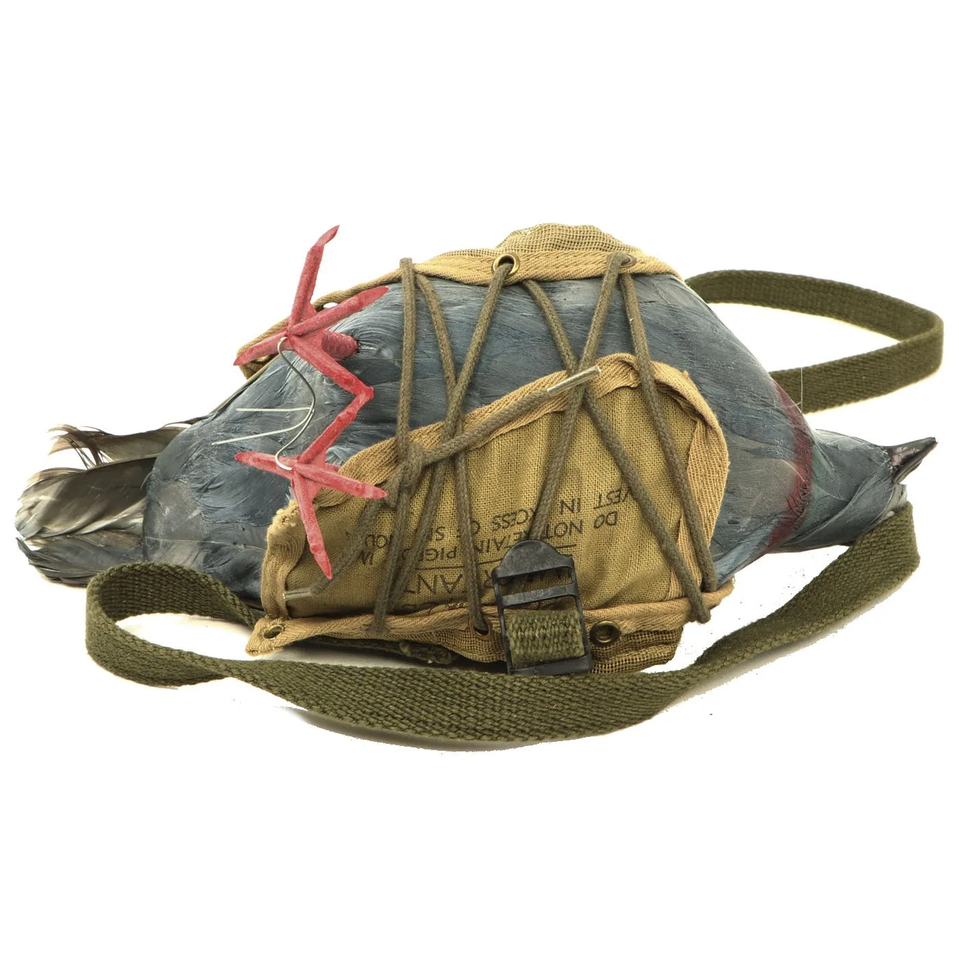 Original U.S. WWII Airborne Parachute Pigeon Cage Drop Cage Basket with Parachute and Accessories