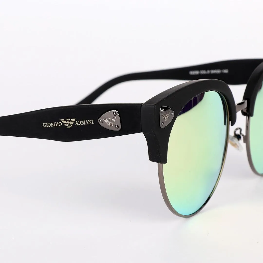 Plastic Frame Reflector Black Sunglasses