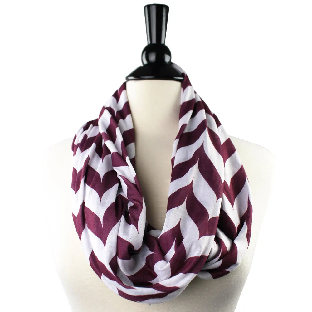 Pop Fashion Women's Infinity Scarf with Zipper Pocket, Chevron, Infinity Scarves