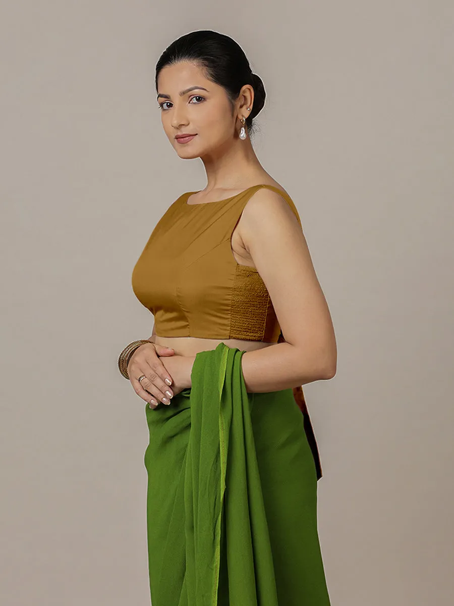 Sherry x Rozaana | Bronze Gold Saree Blouse w/ Back Bow and FlexiFit™