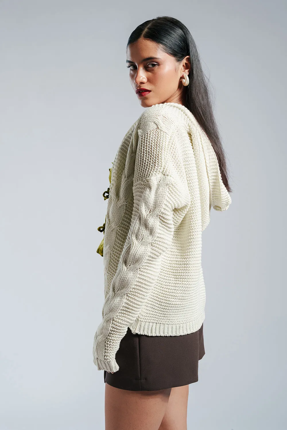 Snow Kissed White Knit Cardigan