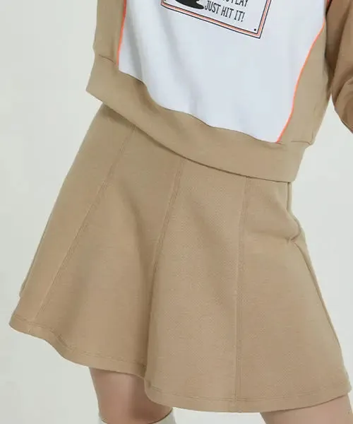 Stylish Beige Flared Jersey Culottes for Effortless Chic