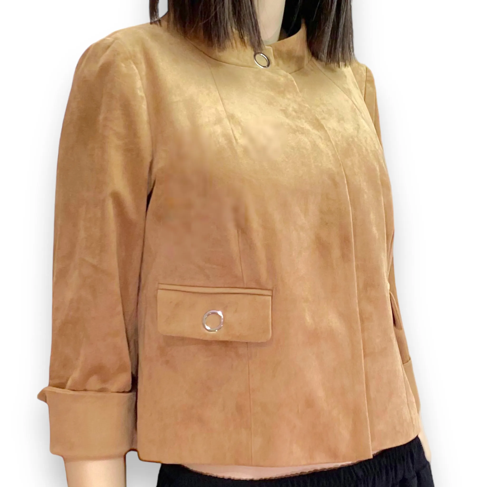 Tan Suede Cropped Jacket