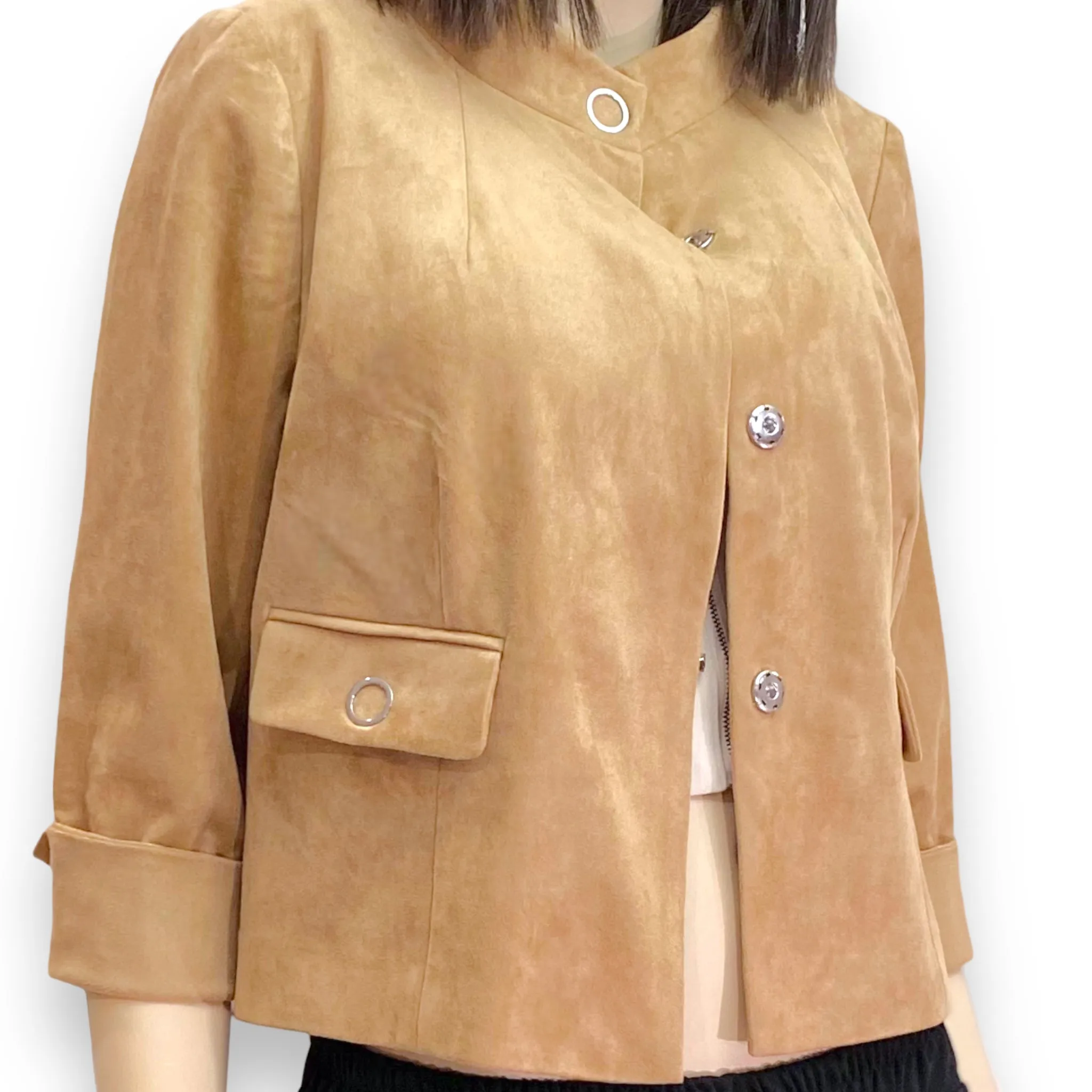 Tan Suede Cropped Jacket