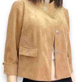 Tan Suede Cropped Jacket