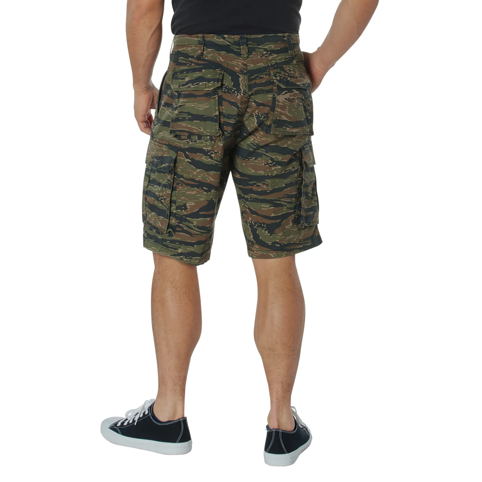 Tiger Stripe Camouflage - Military Vintage Paratrooper Cargo Shorts