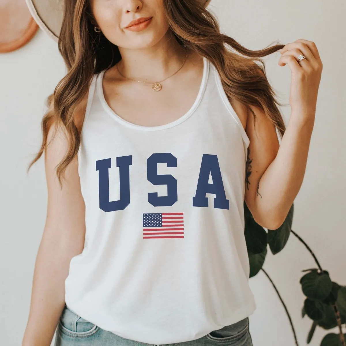 USA Flag Bella Flowy Tank