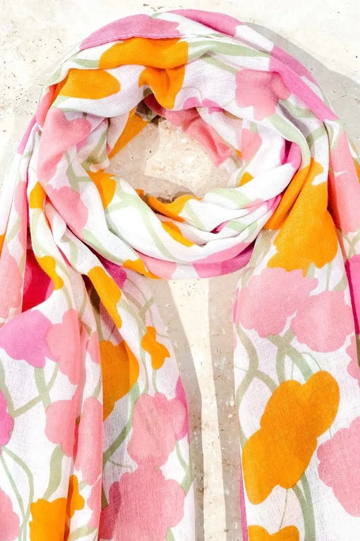 WATERCOLOUR FLORAL LIGHTWEIGHT SCARF