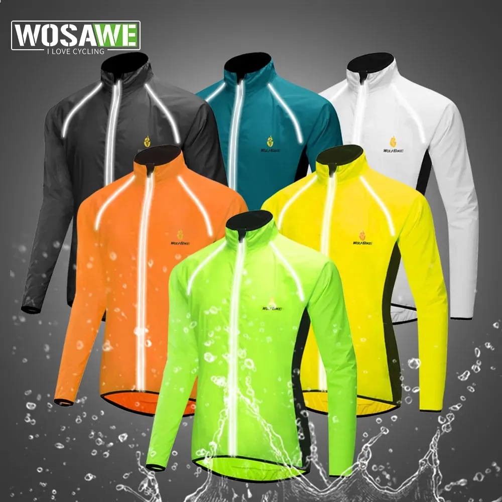 WOLFBIKE Cycling Jacket Winter Men Windbreaker Water Repellent Reflective MTB Bike Long Sleeve Windshield Coat Bicycle Clothing