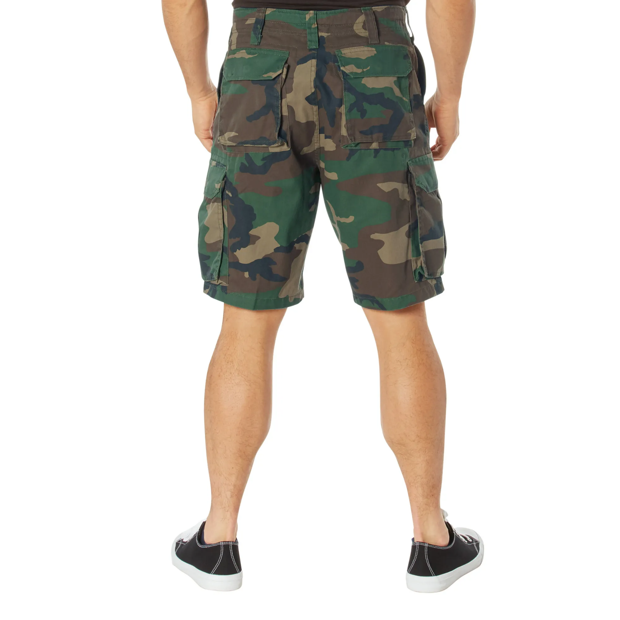 Woodland Camouflage - Military Vintage Paratrooper Cargo Shorts