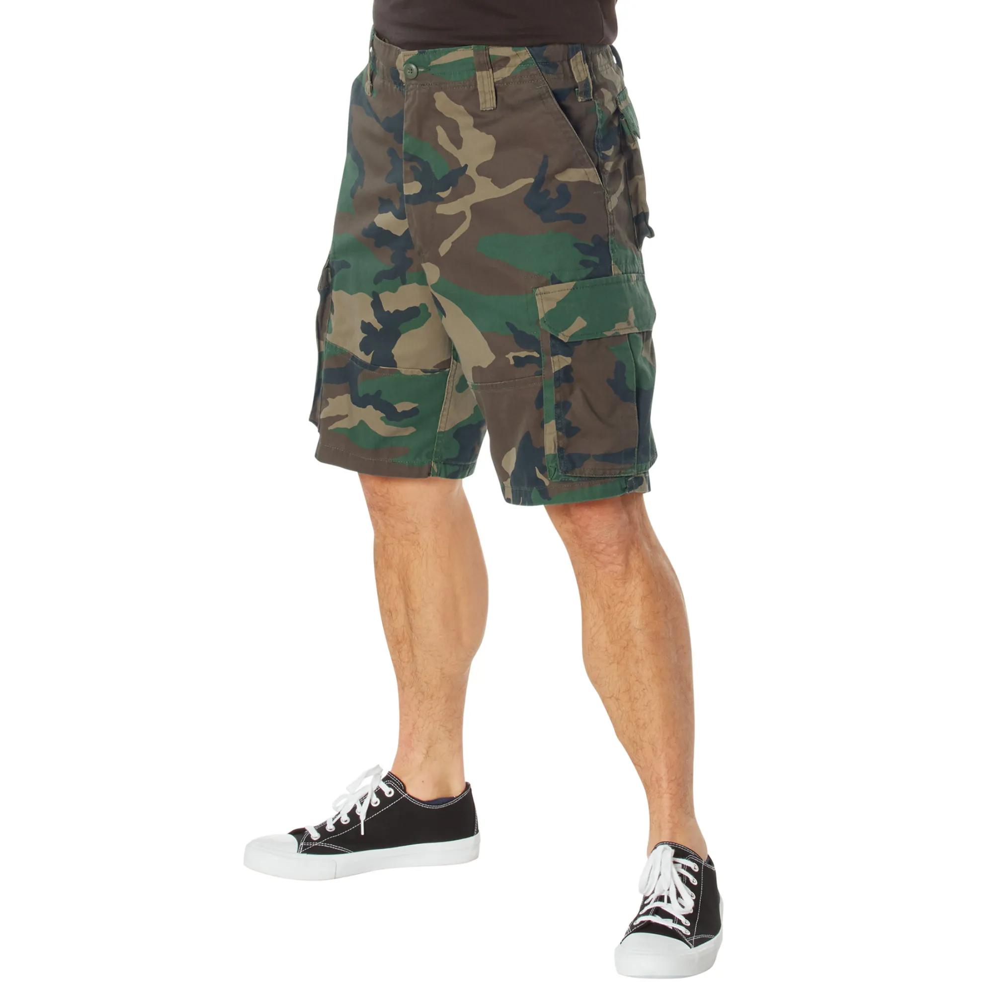 Woodland Camouflage - Military Vintage Paratrooper Cargo Shorts