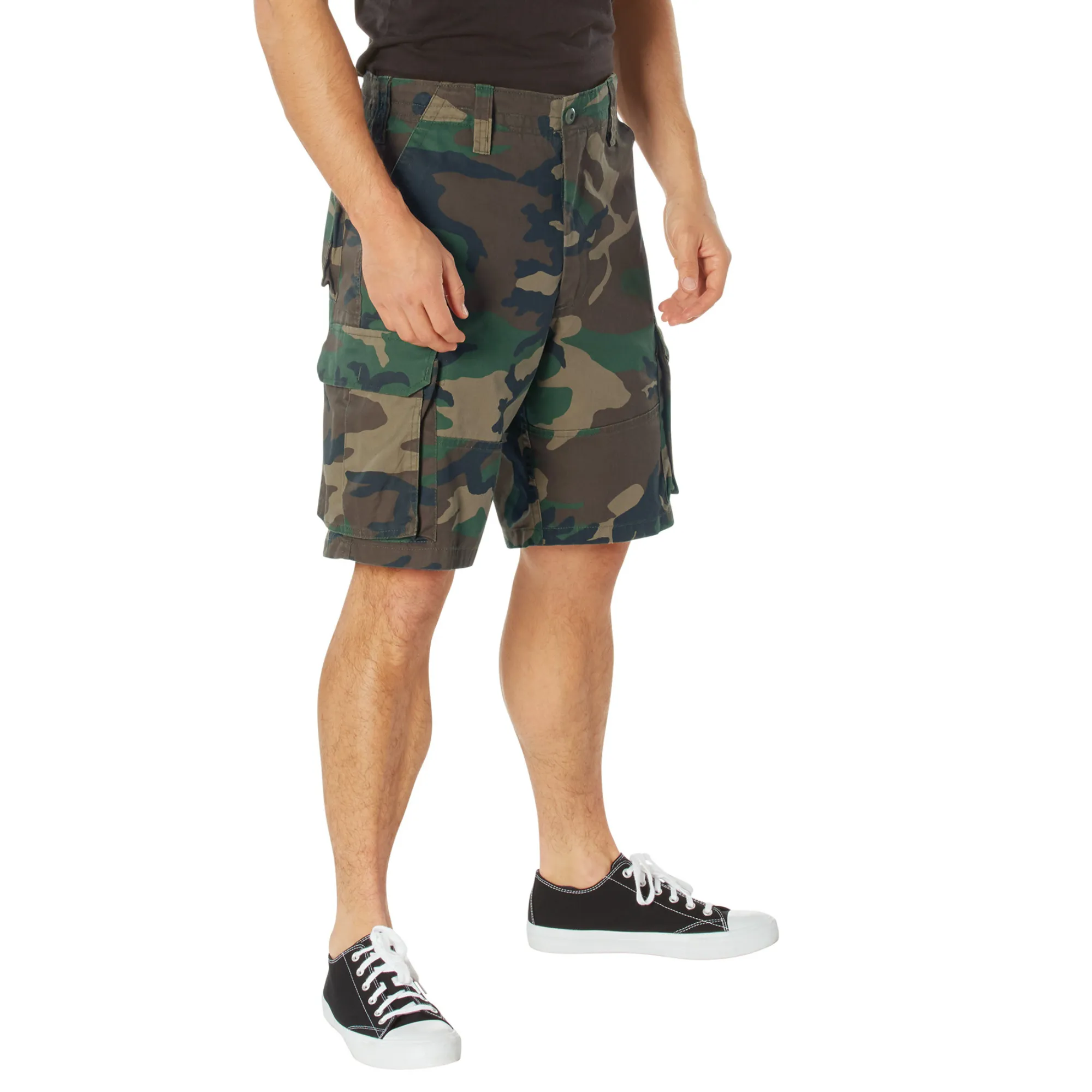 Woodland Camouflage - Military Vintage Paratrooper Cargo Shorts